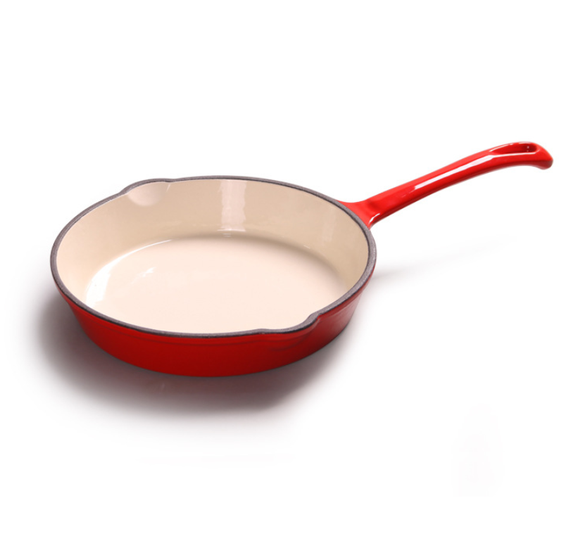 Enamel Cast Iron Frying Pan in Red Color Buy enamel pan, cast iron